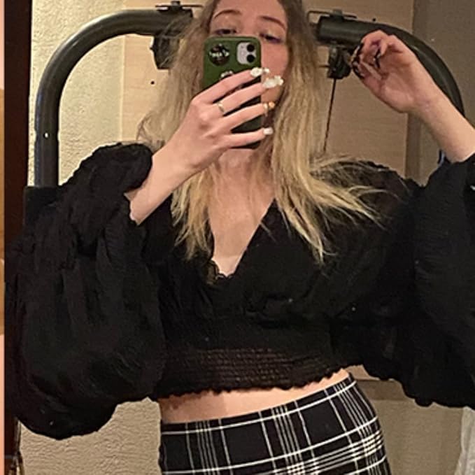 Blusas de manga acampanada para mujer, blusas elegantes para la noche, blusas de encaje para mujer