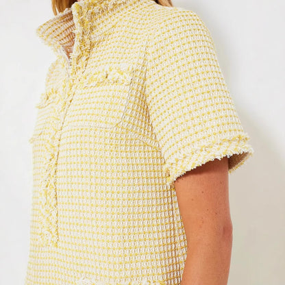 Demure Tweed Dress With Zipper Pockets