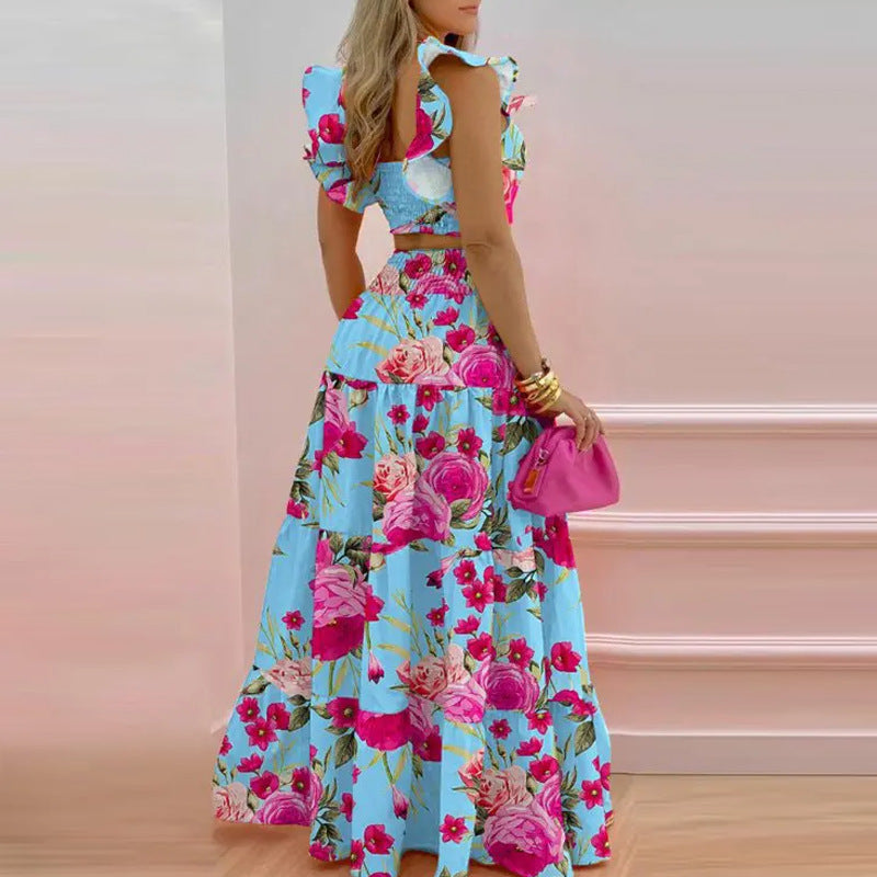 Traje de moda sexy con hoja de loto