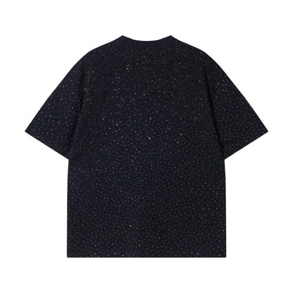 Preciosa camiseta brillante con diamantes de imitación