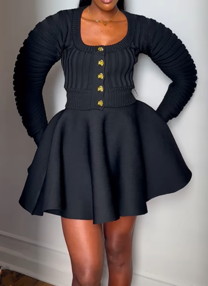 Impresionante blusa de punto con botones