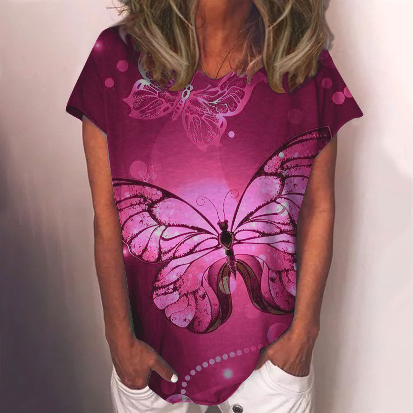 Butterfly Casual Short Sleeved T-shirt