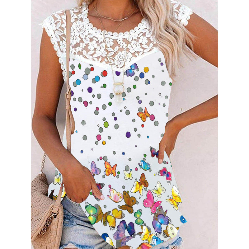Youthful Multicolor Plant Print Cami