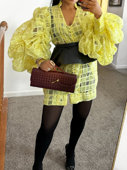 Vestido amarillo elegante