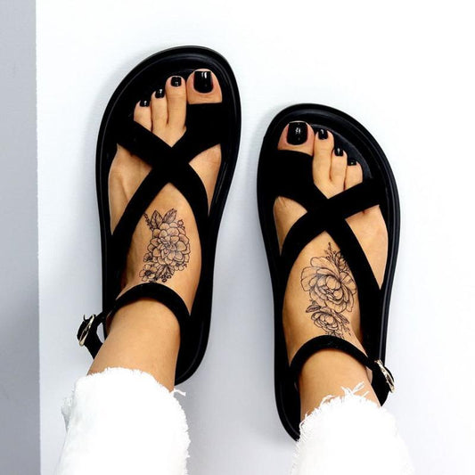 Chic Cross Thong Sandals