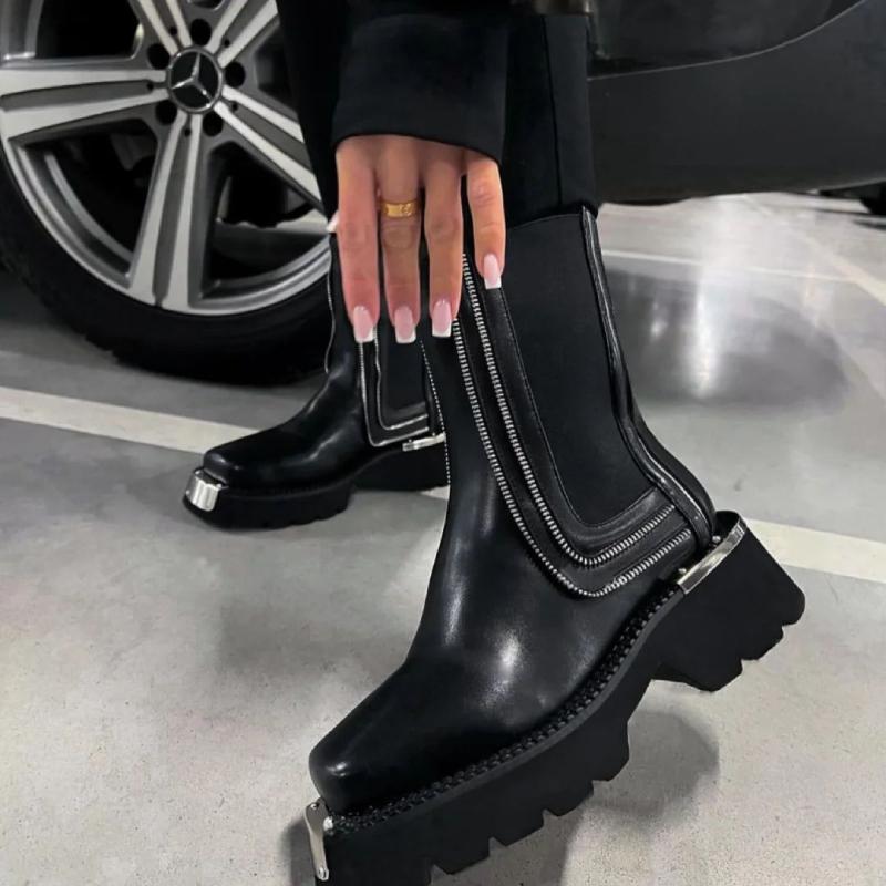 Cute Zipper-teeth Ankle Boots