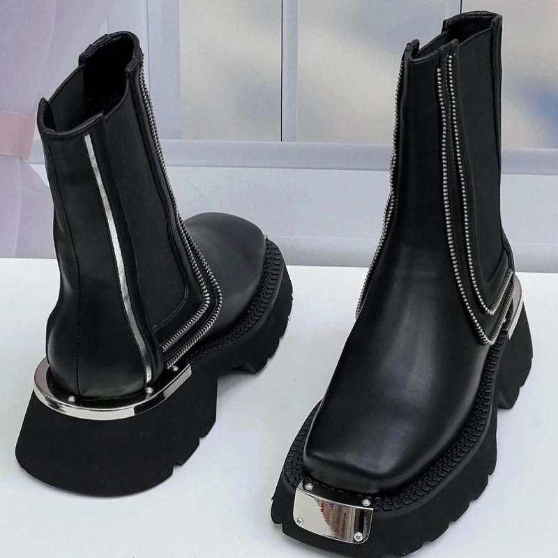 Cute Zipper-teeth Ankle Boots