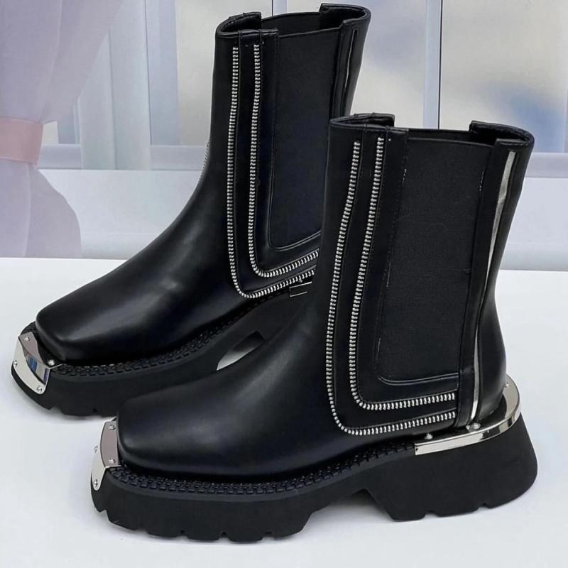 Cute Zipper-teeth Ankle Boots