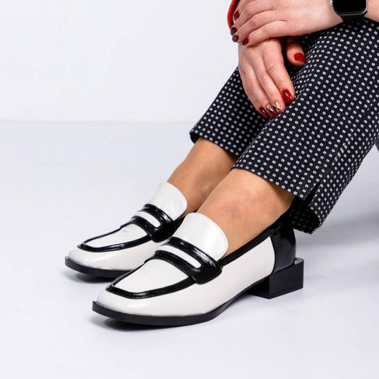 Chic Black and White Square Heels