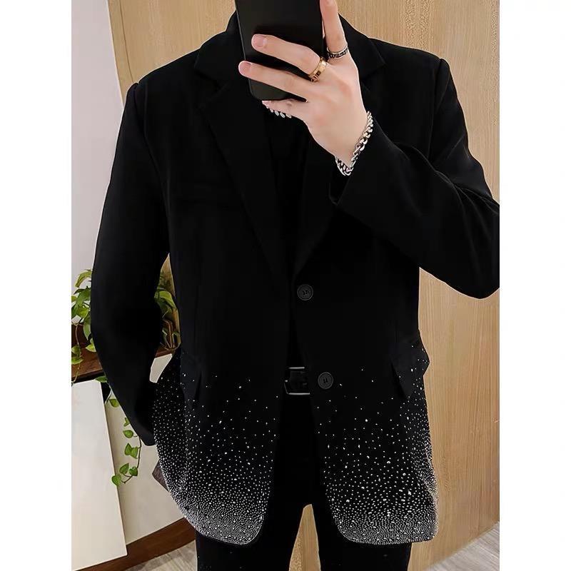 Stylish Rhinestone Hem Blazer