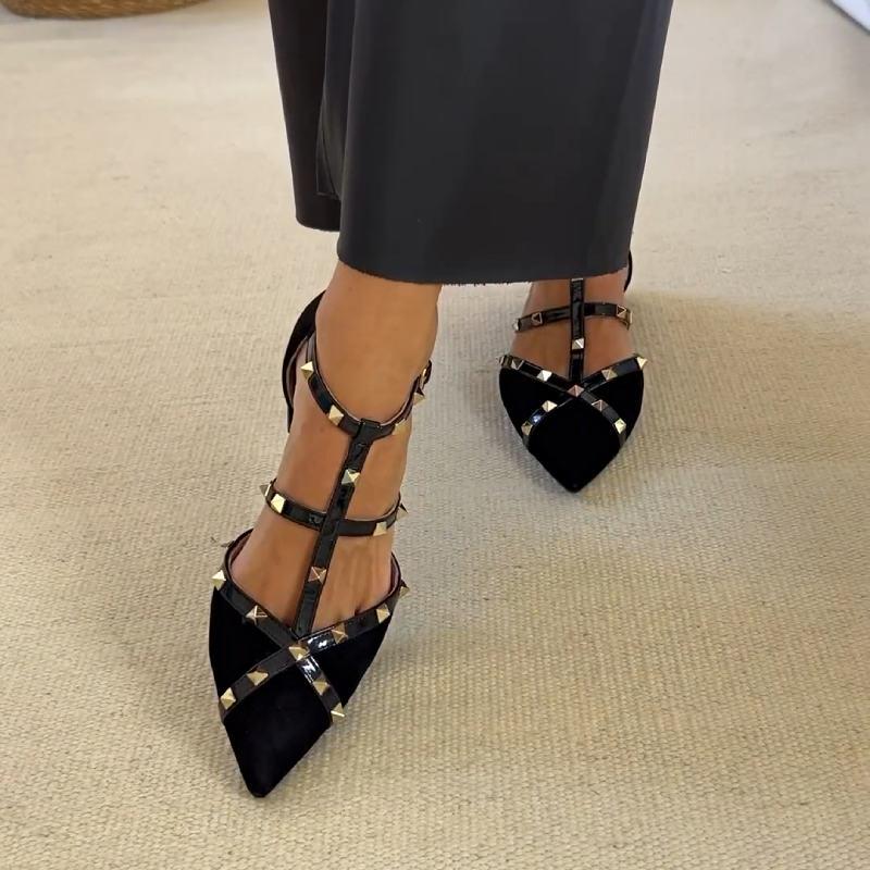 Chic Studded Pointed Toe Sandals