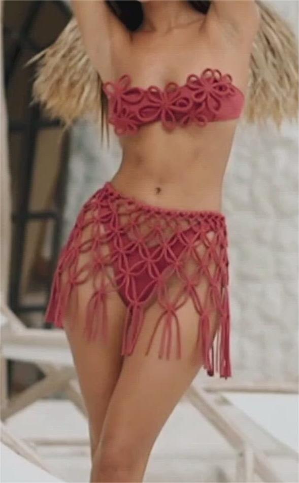3D Floral Bikini Skirt