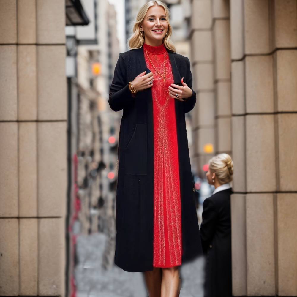 Elegant Red Rhinestone Maxi Dress