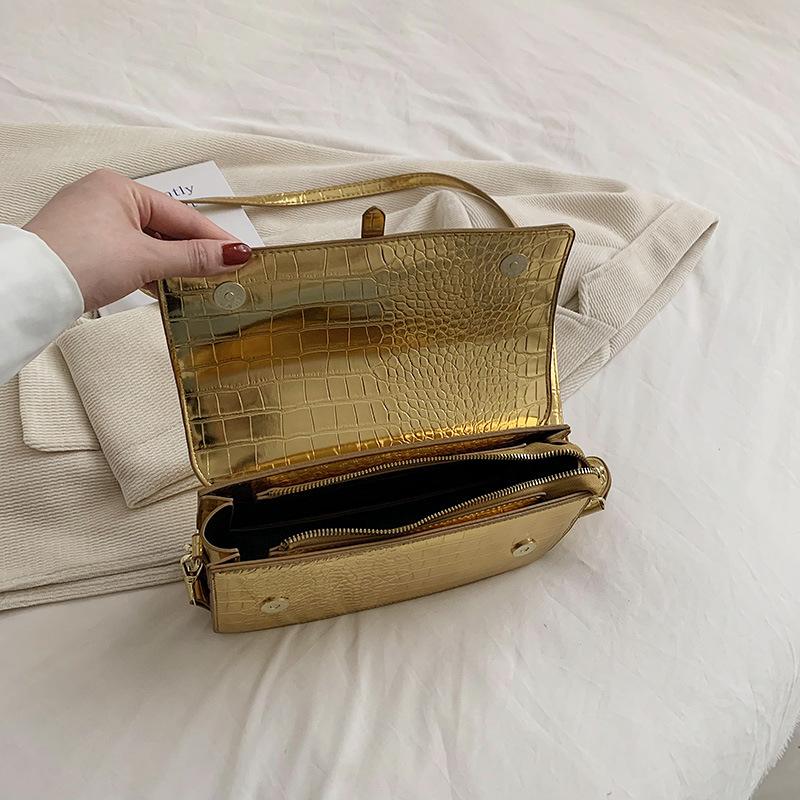 2023 New Fashion Crocodile Pattern Armpit Small Square Bag