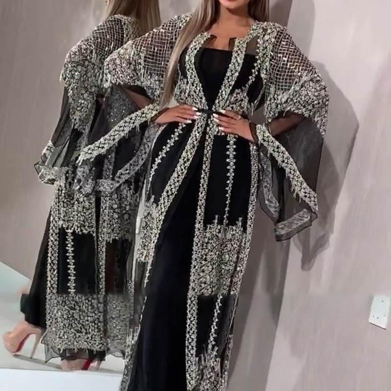 Elegant Bronzing Shawl Banquet Evening Dress