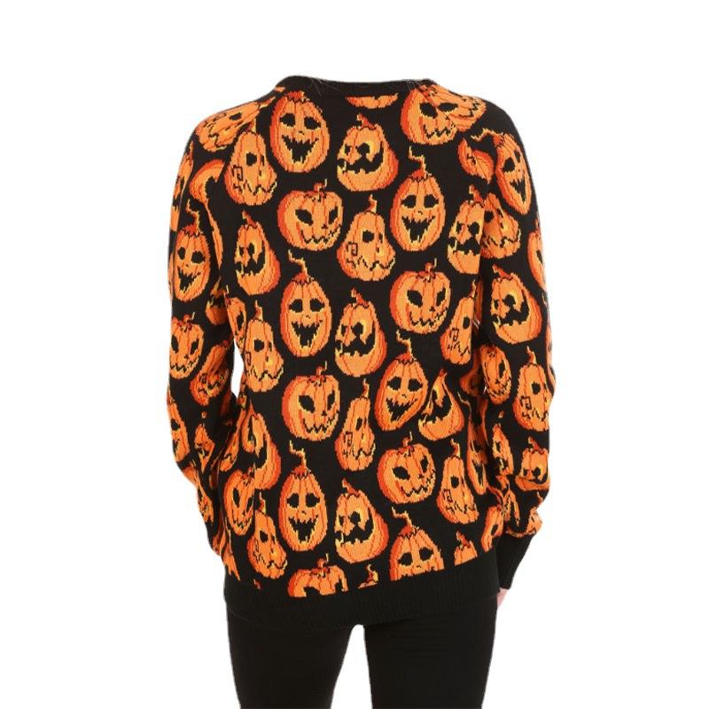 Loose Contrast Pumpkin Sweater