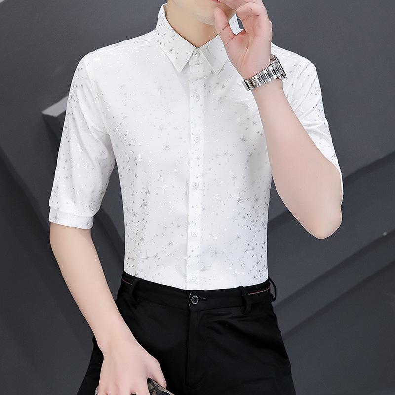 2023 Summer New Print Lapel Sleeve Shirt