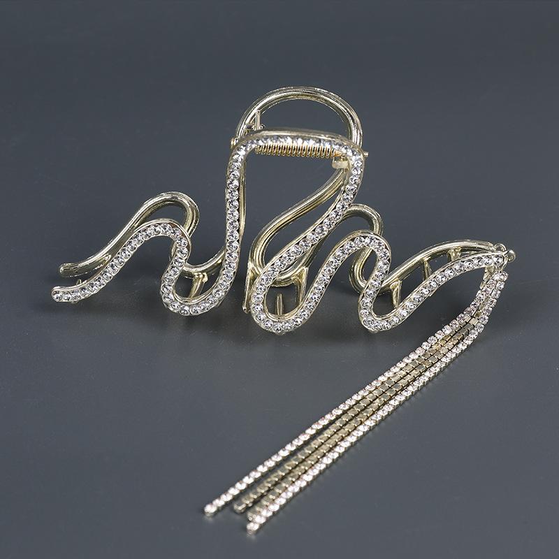 Diamond Snake Tassel Clip Hair Accessory