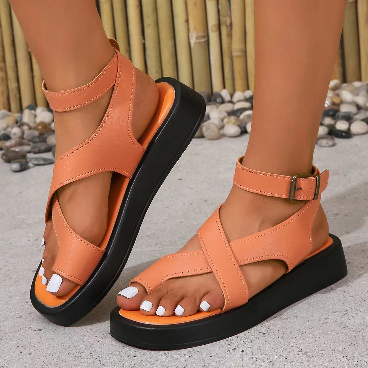 Chic Cross Thong Sandals