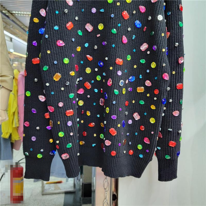 Cute Colorful Rhinestone Sweater