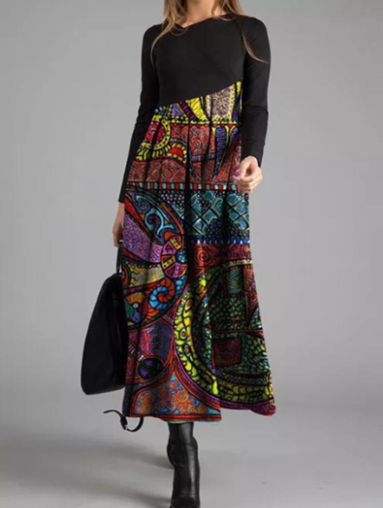 Chic Long-sleeved Slim Fit Maxi Dress