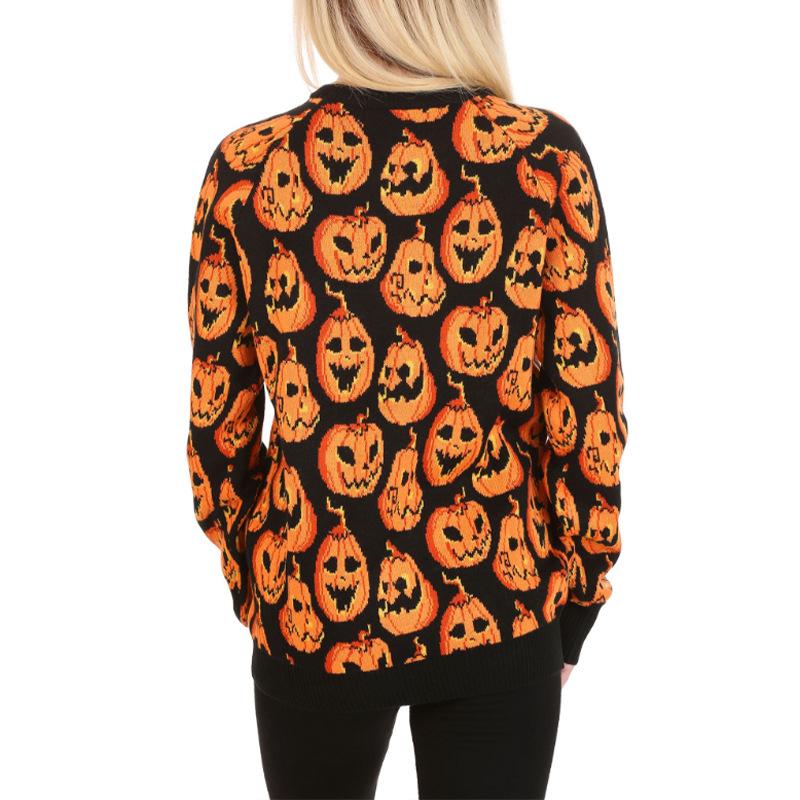 Loose Contrast Pumpkin Sweater