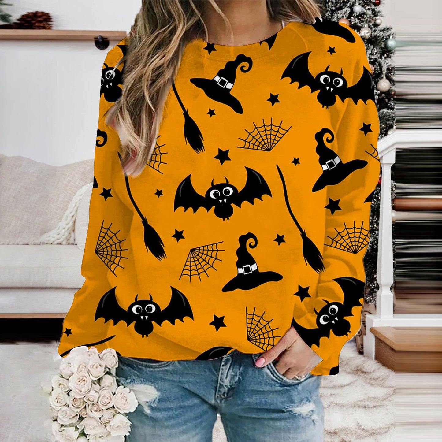Halloween Party Pumpkin Bat Sweatshirt