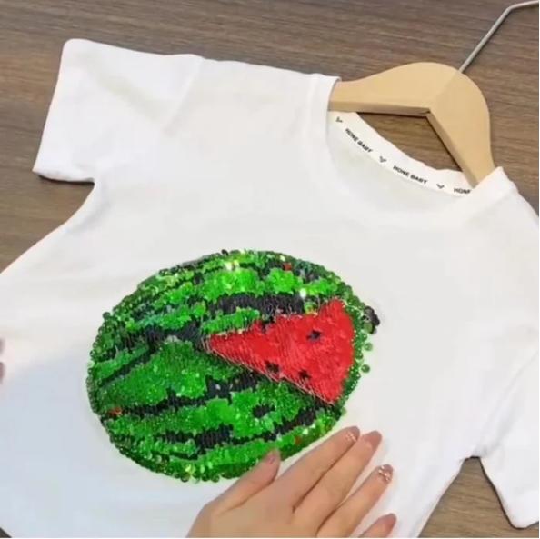 Watermelon Changing Sequins T-shirt