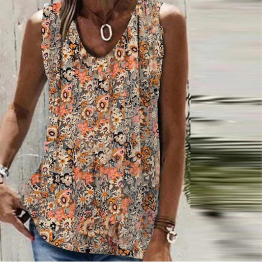 Special Sleeveless Floral Print Top