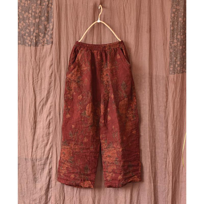 Linen Floral Pants