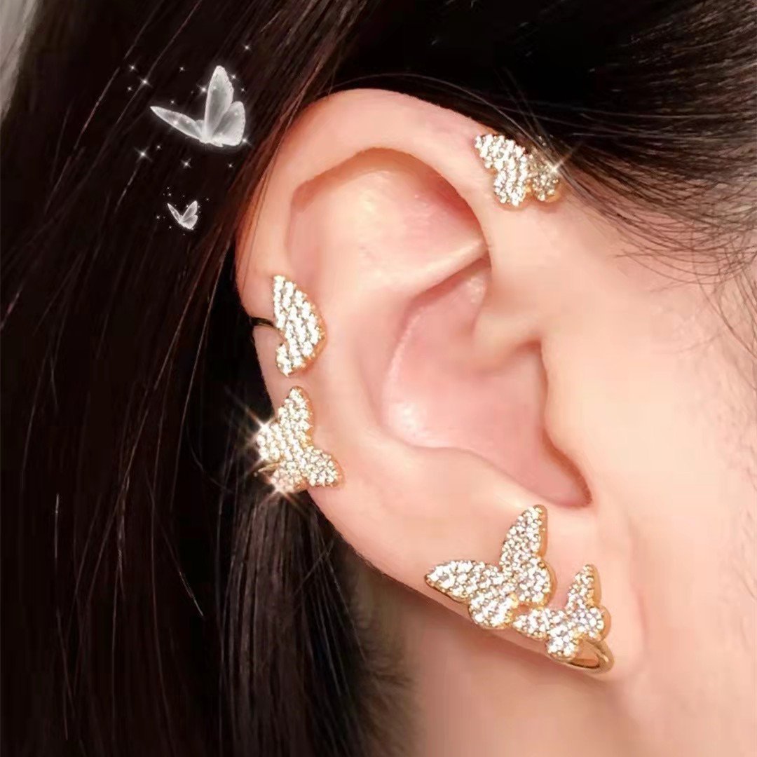 New trend butterfly ear hanging Earbone clip without ear hole