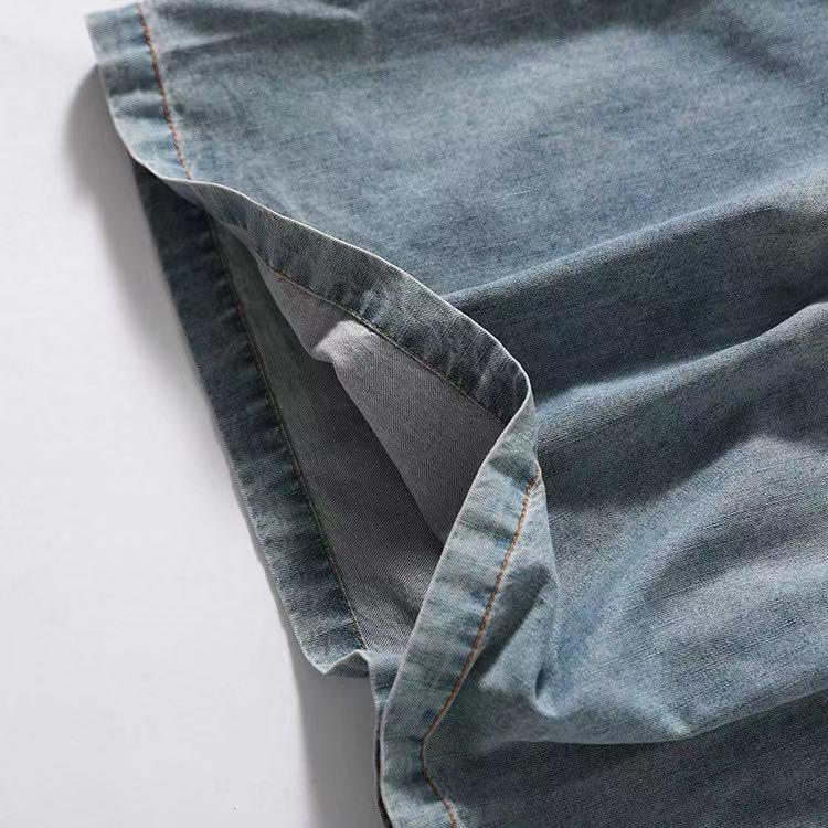 Thin Denim Wide-leg Jeans